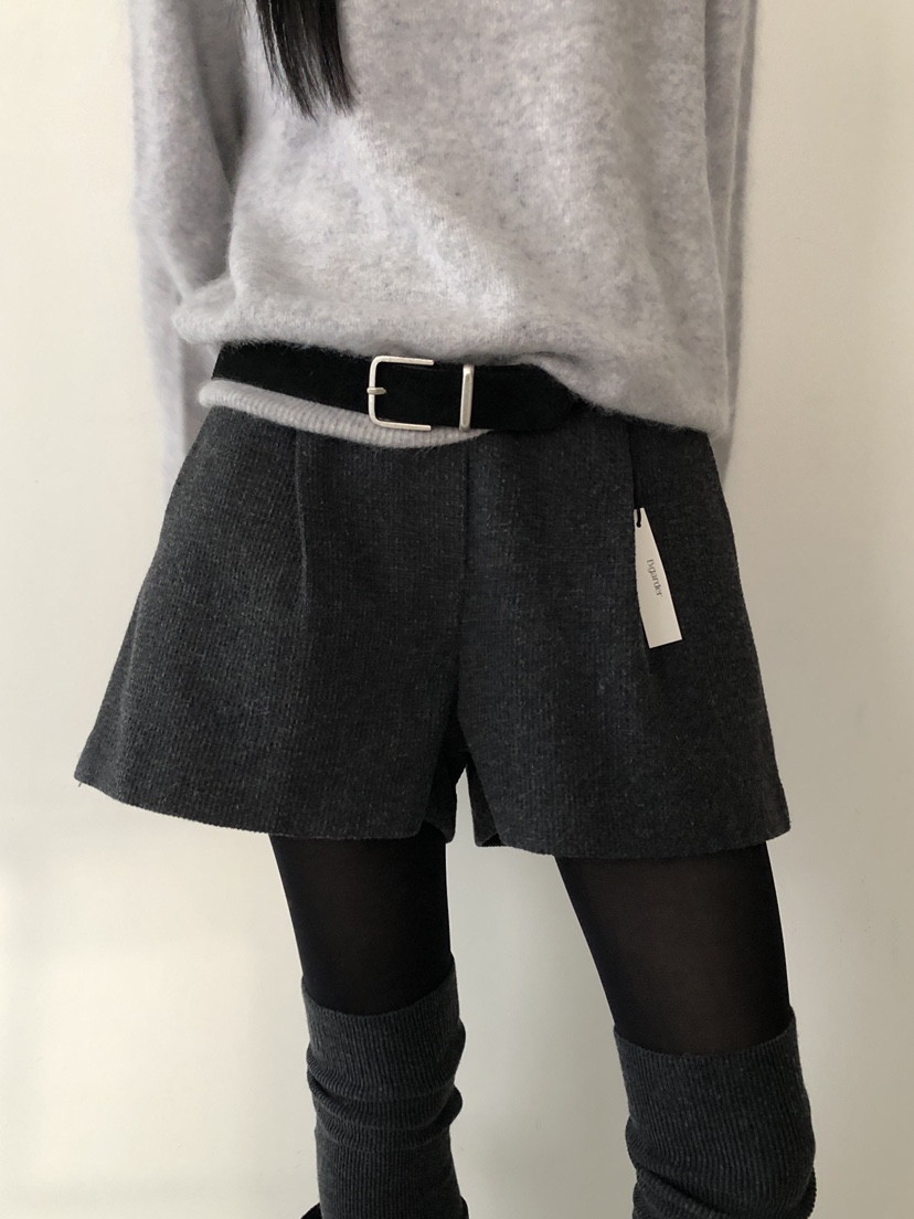B_GARDER東大門㊣直郵女裝新品人氣熱賣時尚短褲華夫格羊毛B.GARDER短褲