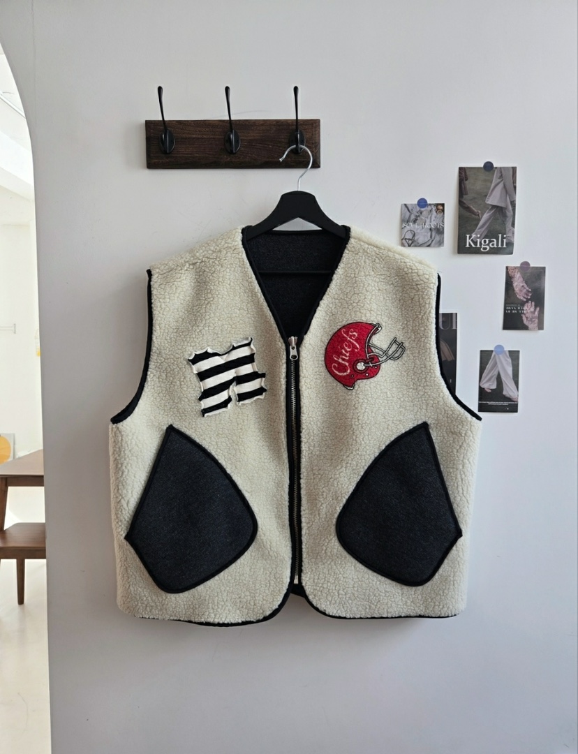 YESFREE東大門㊣代購女裝新款時尚熱賣推薦職業人氣馬甲雙面YESFREE馬甲圖色1