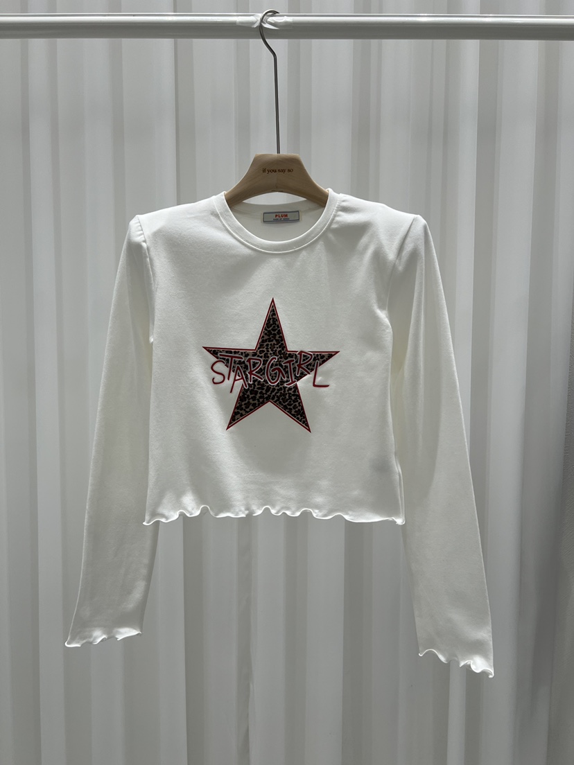 IF YOU SAY SO東大門㊣實拍女士新款休閑人氣推薦長袖T恤IF YOU SAY SO長袖T恤圖色1