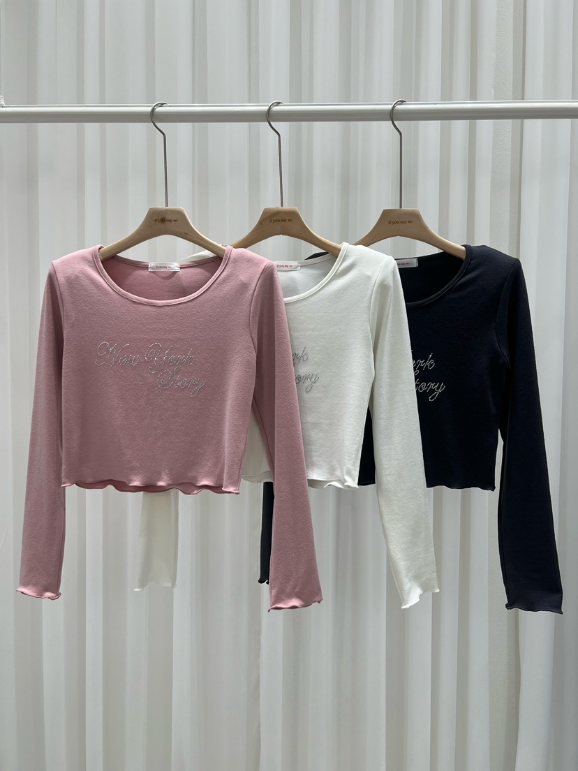 IF YOU SAY SO韓國代購㊣女士新品推薦熱賣25秋冬長袖T恤IF YOU SAY SO長袖T恤