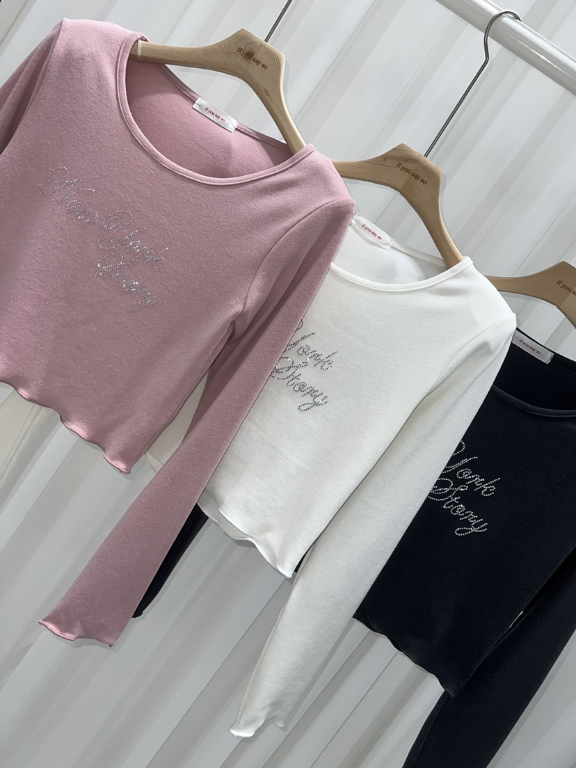 IF YOU SAY SO韓國代購㊣女士新品推薦熱賣25秋冬長袖T恤IF YOU SAY SO長袖T恤