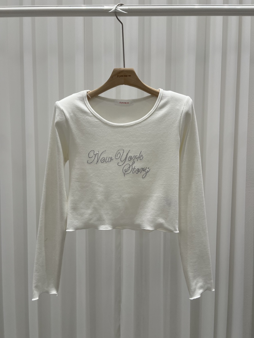 IF YOU SAY SO韓國代購㊣女士新品推薦熱賣25秋冬長袖T恤IF YOU SAY SO長袖T恤圖色1