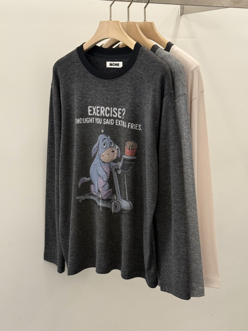 MONE-A韓國直郵㊣女士新款時尚職業熱賣休閑長袖T恤不含披肩MONE-A長袖T恤