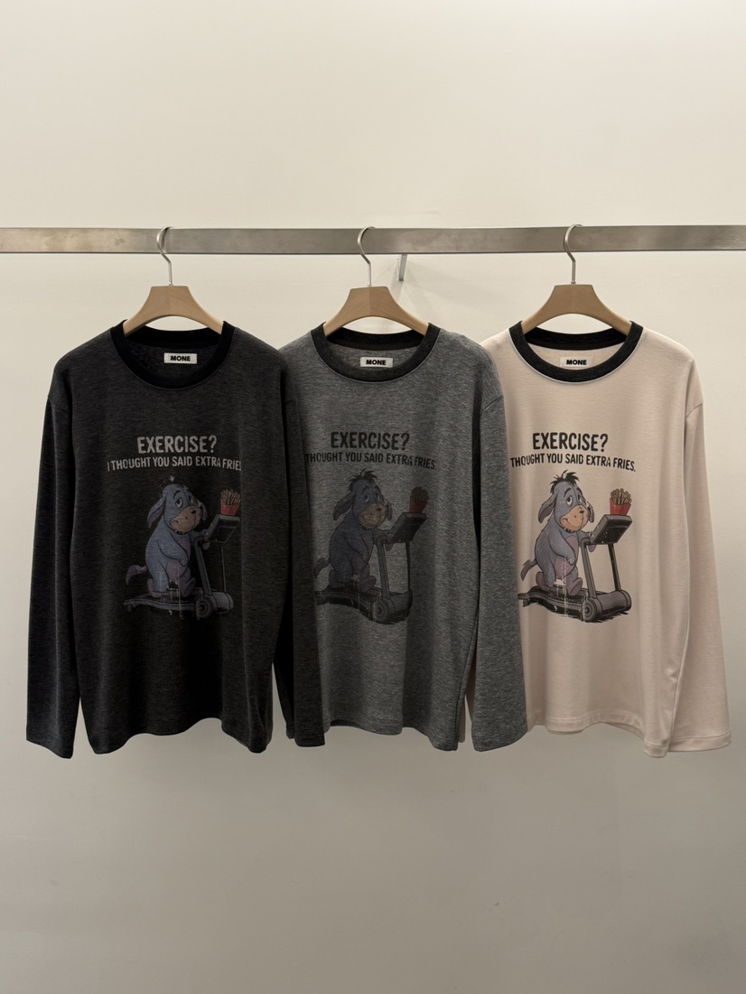 MONE-A韓國直郵㊣女士新款時尚職業熱賣休閑長袖T恤不含披肩MONE-A長袖T恤