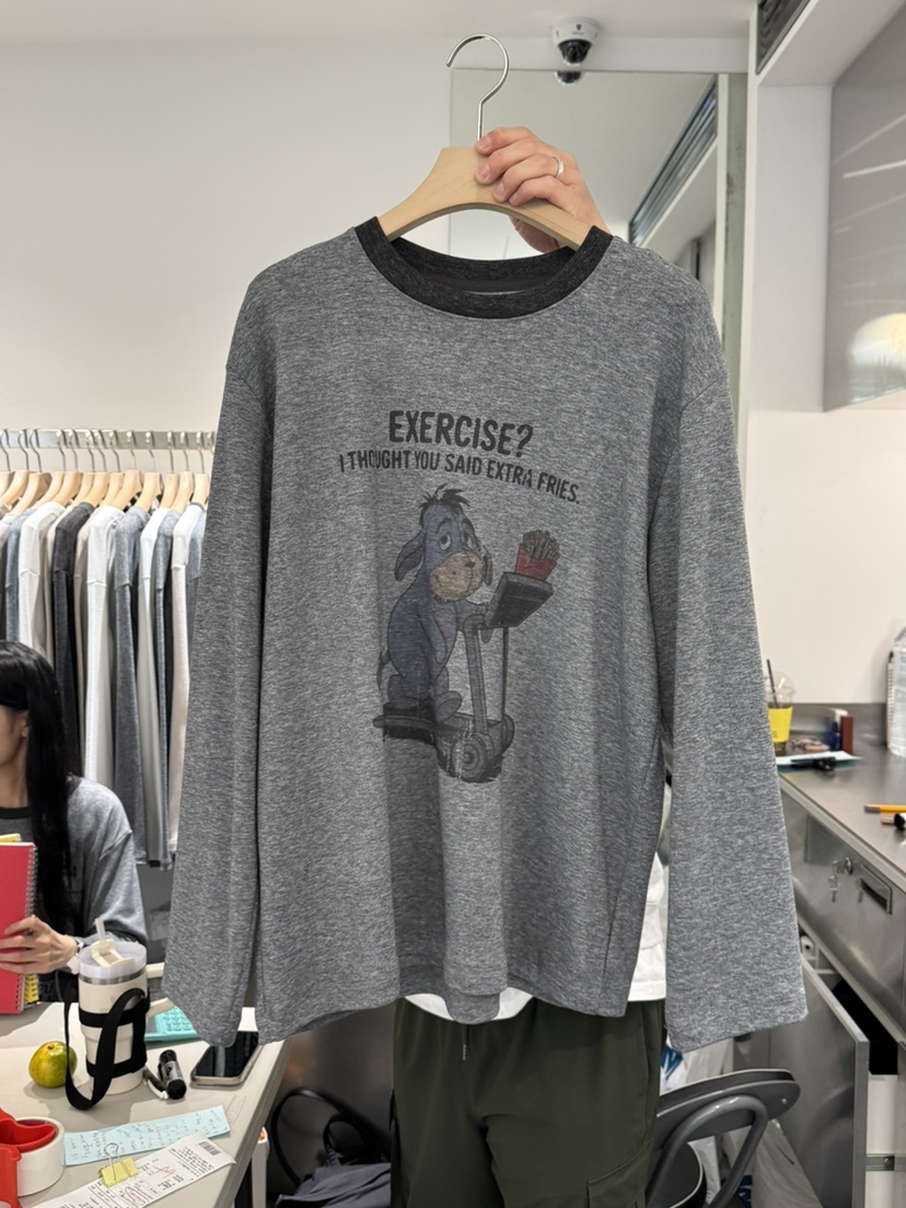 MONE-A韓國直郵㊣女士新款時尚職業熱賣休閑長袖T恤不含披肩MONE-A長袖T恤圖色2