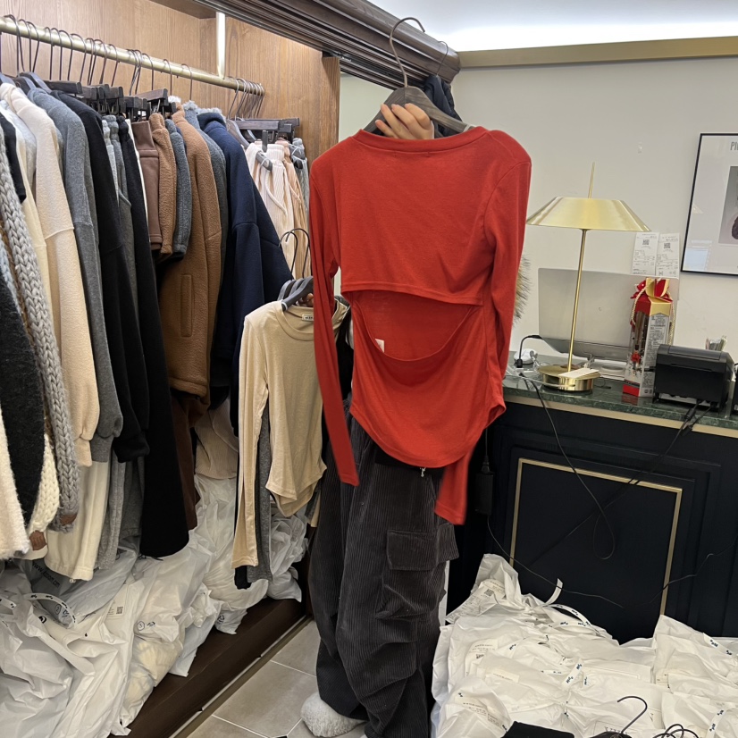 VIRKIN韓國代購㊣女裝新品休閑25秋冬職業熱賣推薦人氣長袖T恤VIRKIN長袖T恤