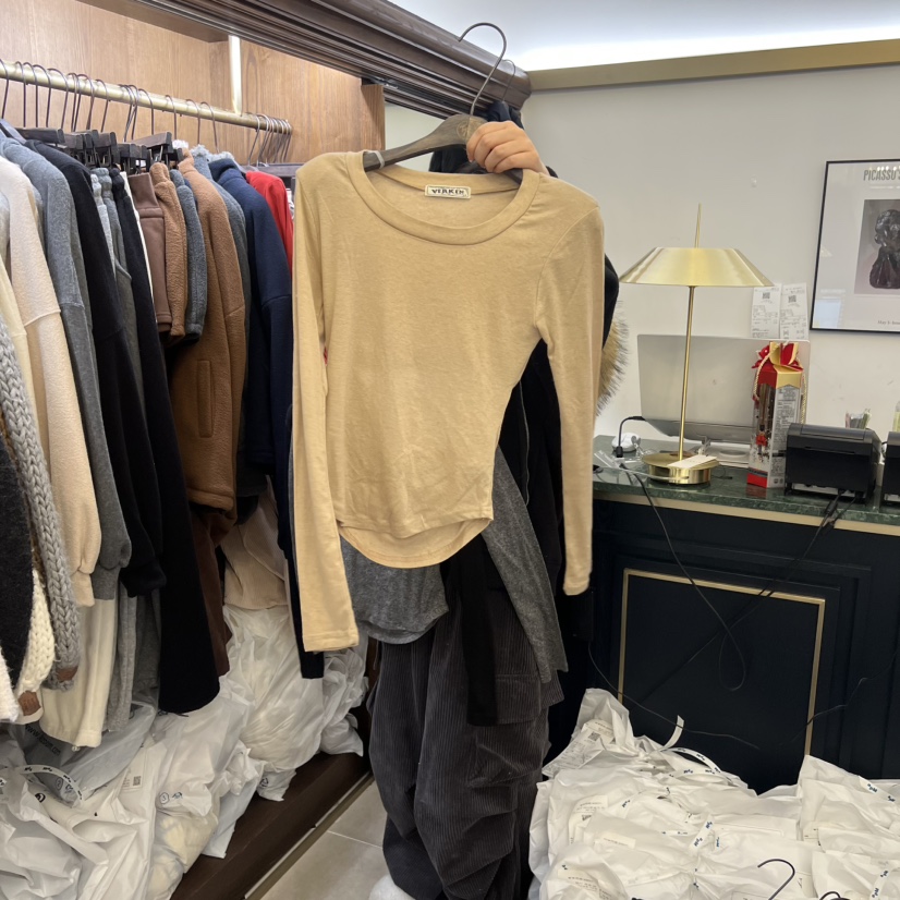 VIRKIN韓國代購㊣女裝新品休閑25秋冬職業熱賣推薦人氣長袖T恤VIRKIN長袖T恤圖色3
