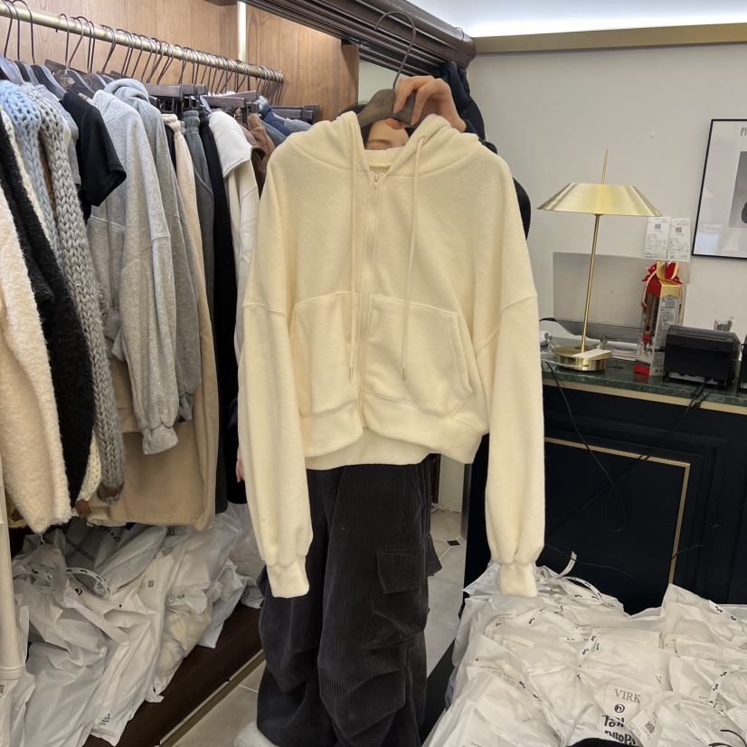 VIRKIN東大門㊣代購女士新品25秋冬時尚職業休閑人氣衛衣拉鏈VIRKIN衛衣圖色2