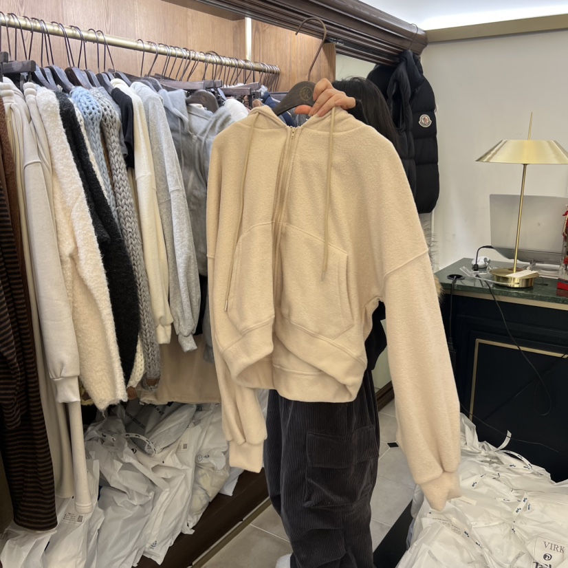 VIRKIN東大門㊣代購女士新品25秋冬時尚職業休閑人氣衛衣拉鏈VIRKIN衛衣圖色5