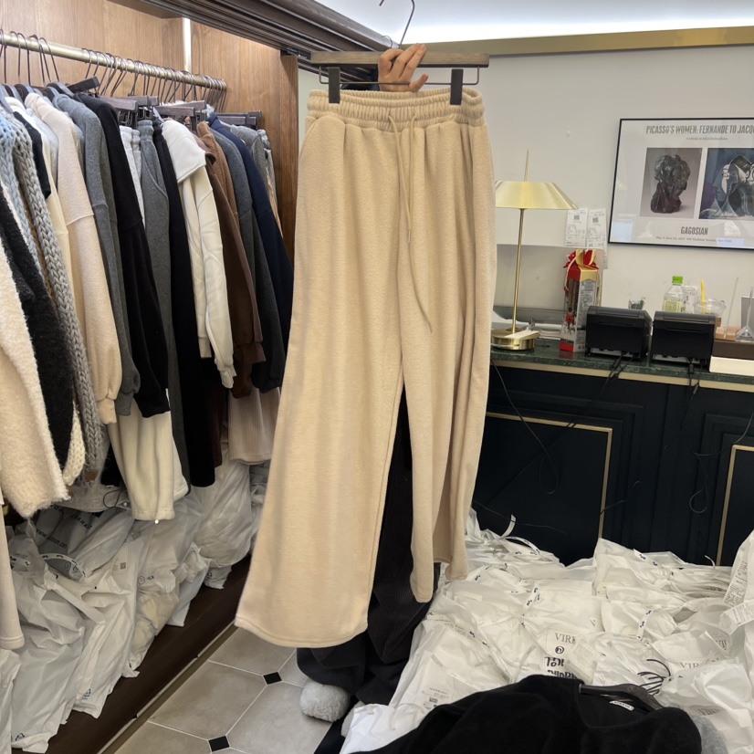 VIRKIN東大門㊣實拍女裝新品休閑推薦熱賣時尚休閑褲毛圈絨VIRKIN休閑褲圖色2