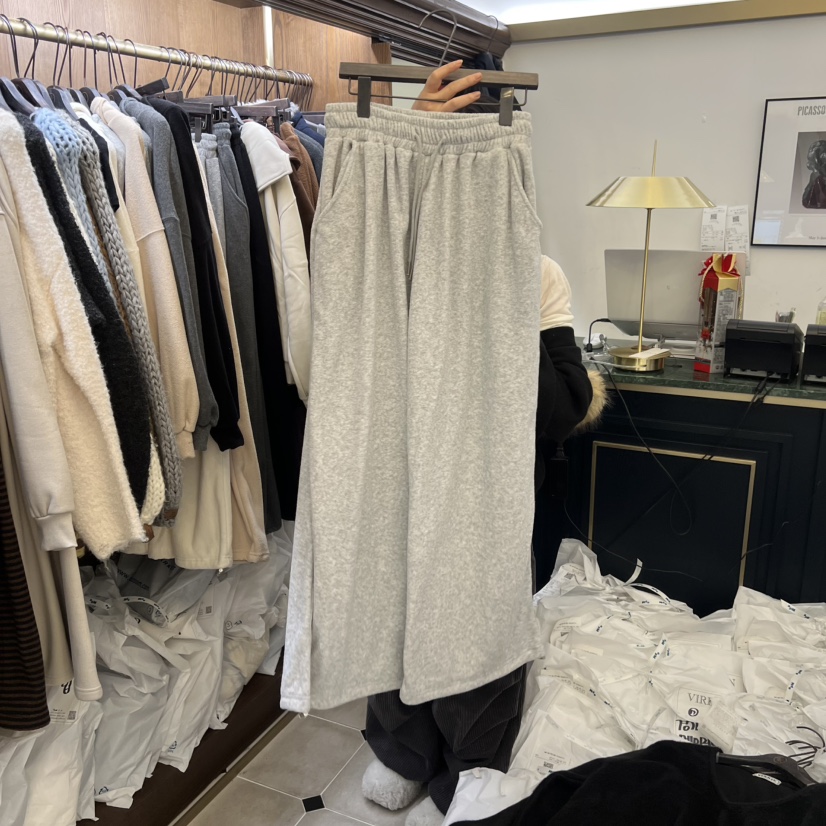 VIRKIN東大門㊣實拍女裝新品休閑推薦熱賣時尚休閑褲毛圈絨VIRKIN休閑褲圖色3