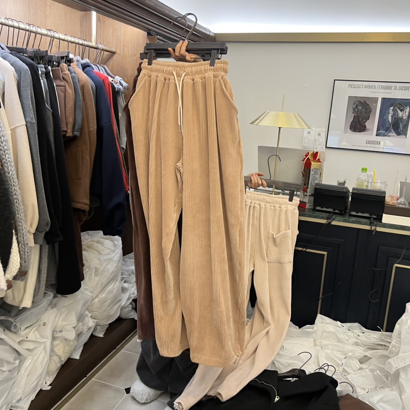 VIRKIN韓國代購㊣女裝新品熱賣時尚休閑職業推薦休閑褲絲絨褲VIRKIN休閑褲圖色4