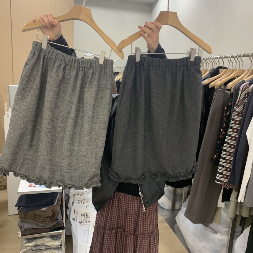 VILLABUTTON韓國直郵㊣女裝新品25秋冬職業半身裙中短裙羊毛VILLABUTTON半身裙/中短裙