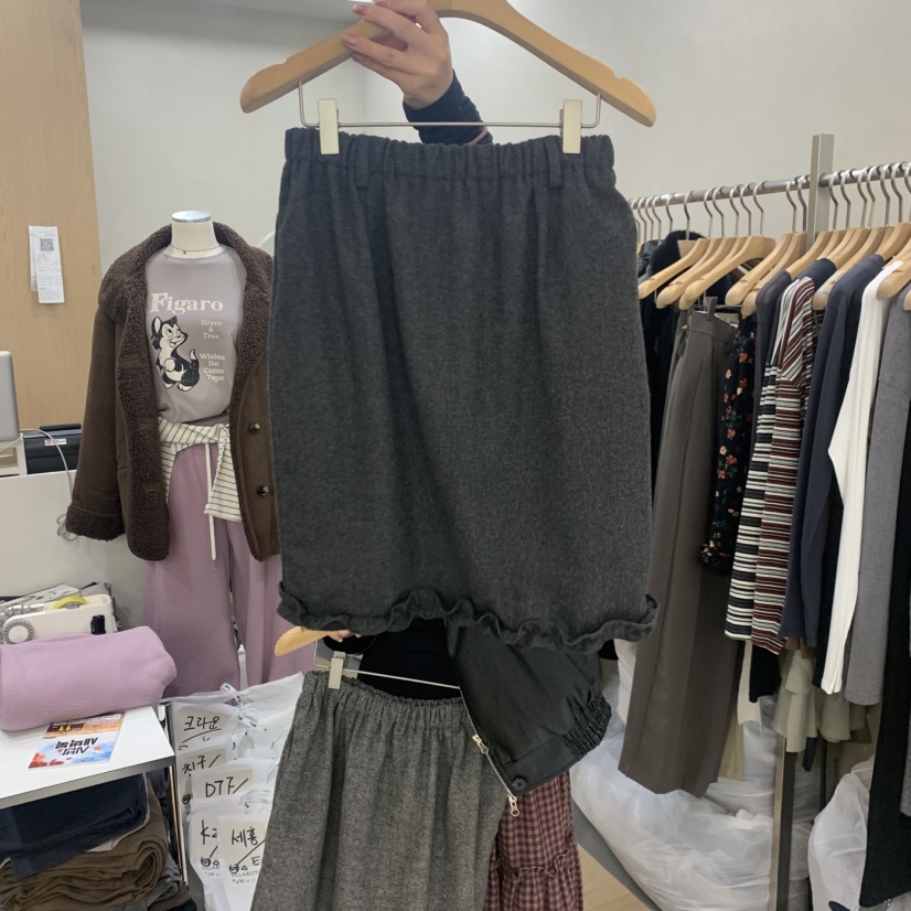 VILLABUTTON韓國直郵㊣女裝新品25秋冬職業半身裙中短裙羊毛VILLABUTTON半身裙/中短裙圖色2