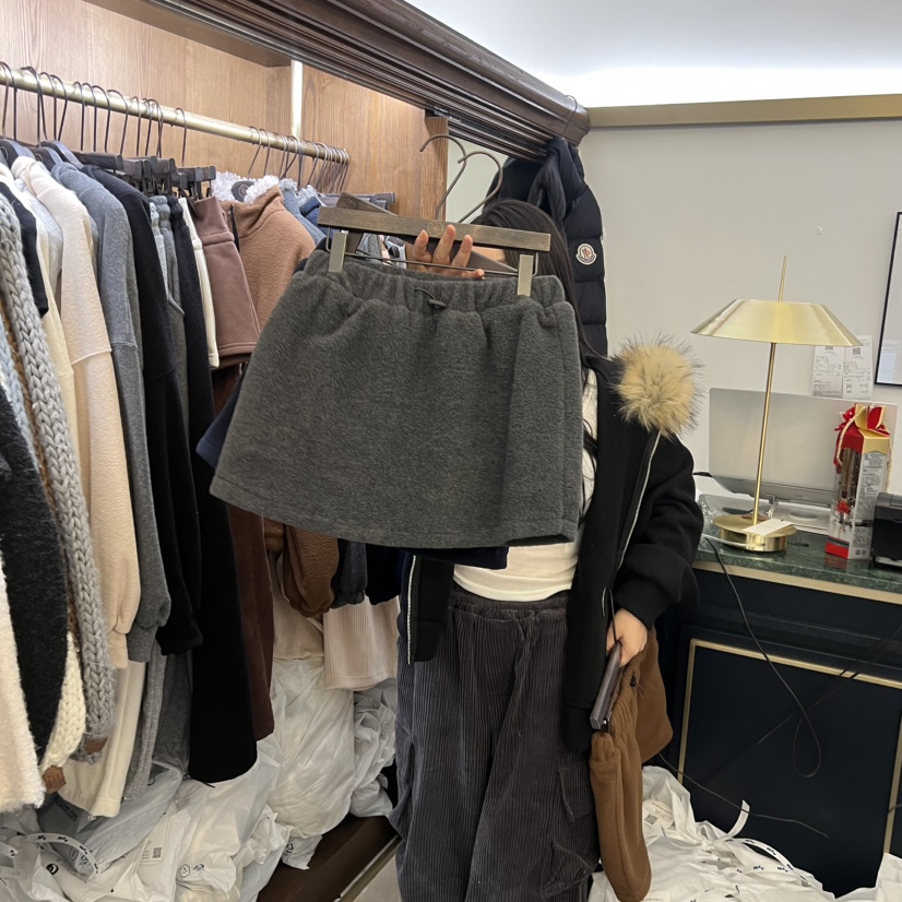 VIRKIN韓國代購㊣女裝新款25秋冬人氣職業推薦休閑時尚短裙VIRKIN短裙圖色3