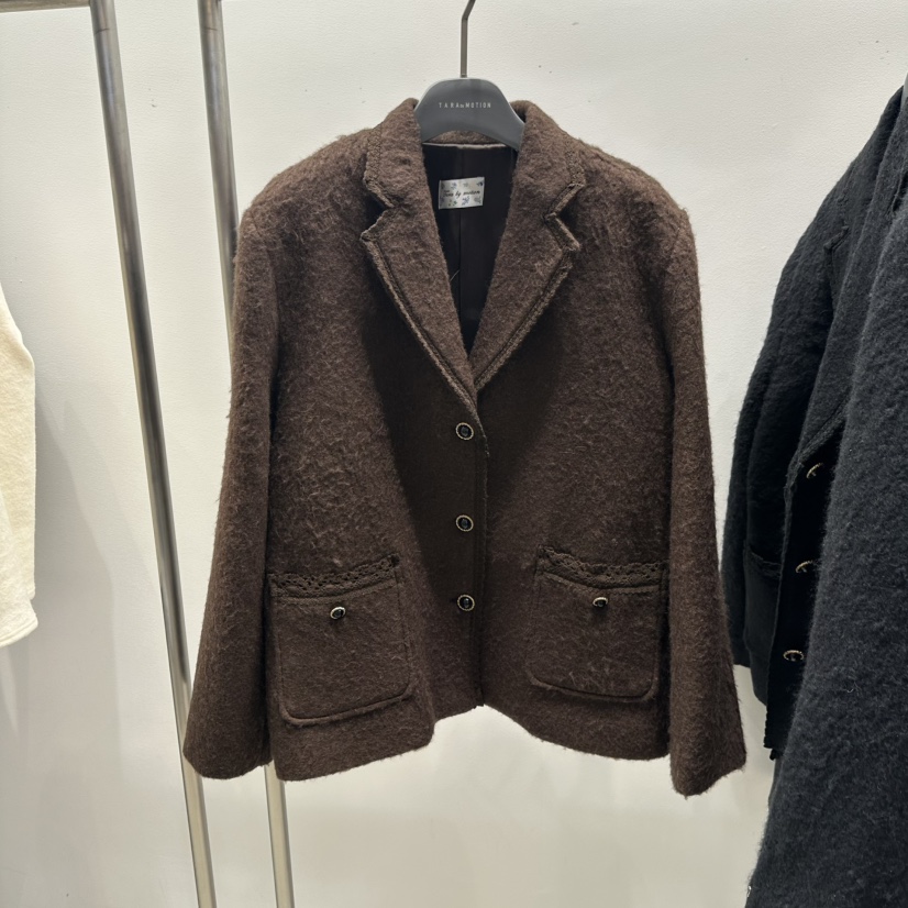 TARABY MOTION韓國代購㊣女士新款休閑人氣25秋冬夾克羊毛TARABY MOTION夾克圖色1