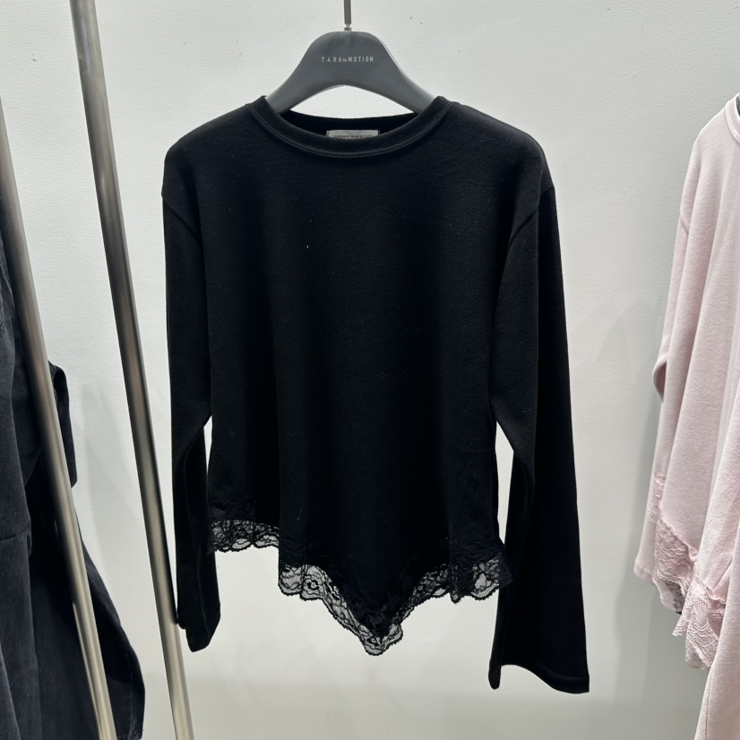TARABY MOTION韓國代購㊣女裝新款熱賣25秋冬時尚人氣長袖T恤TARABY MOTION長袖T恤圖色2黑色