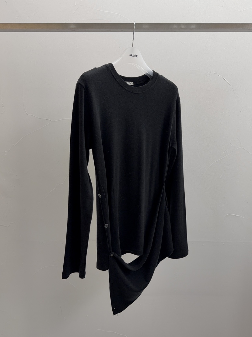 ACME韓國直郵㊣女士新品時尚休閑熱賣推薦人氣職業25秋冬長袖T恤ACME長袖T恤圖色2黑色