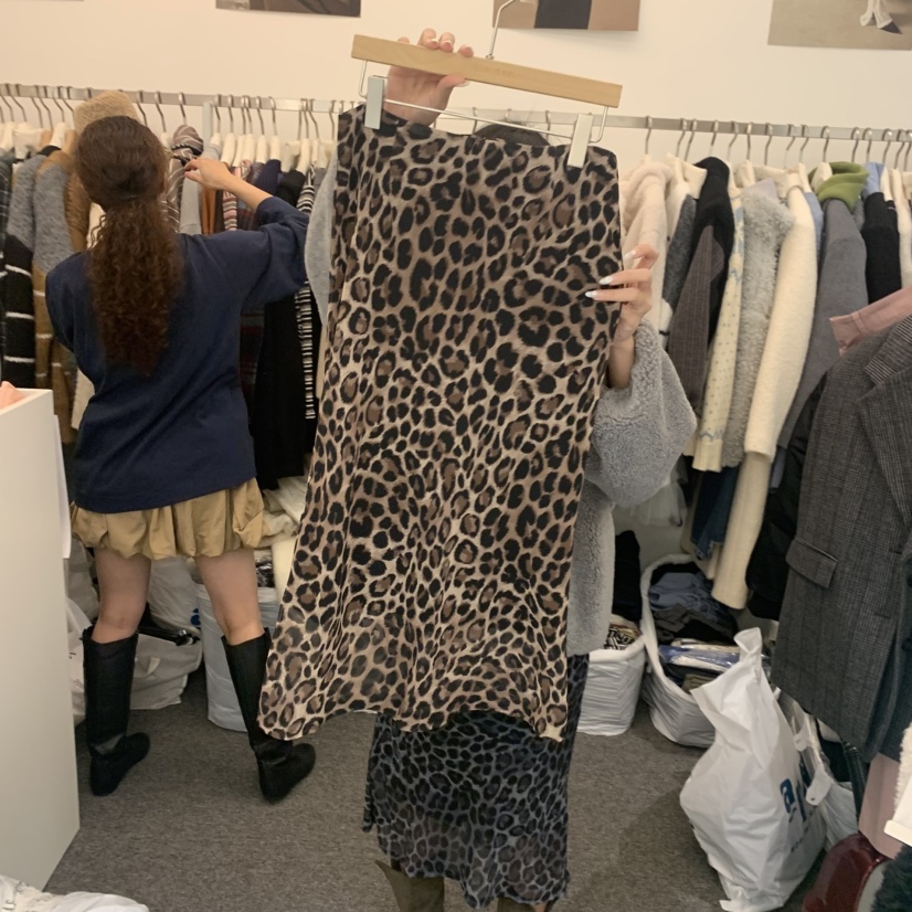 SALONDEMAG東大門㊣直郵女士新款人氣半身裙中短裙豹紋雪紡SALONDEMAG半身裙/中短裙圖色1