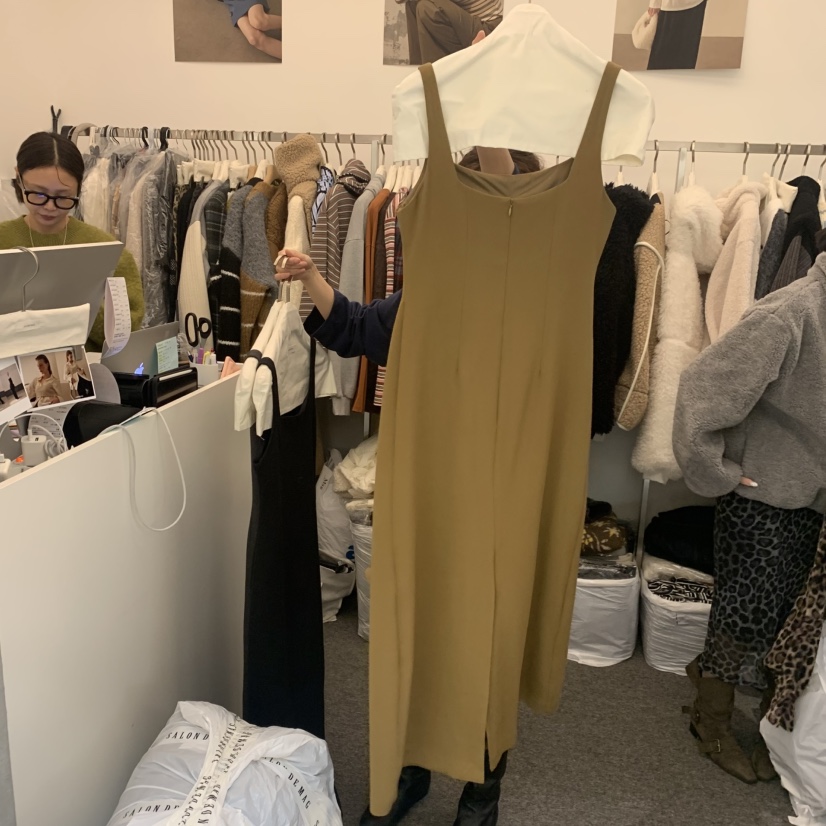SALONDEMAG韓國代購㊣女裝新品25秋冬熱賣職業休閑連衣裙長款SALONDEMAG連衣裙
