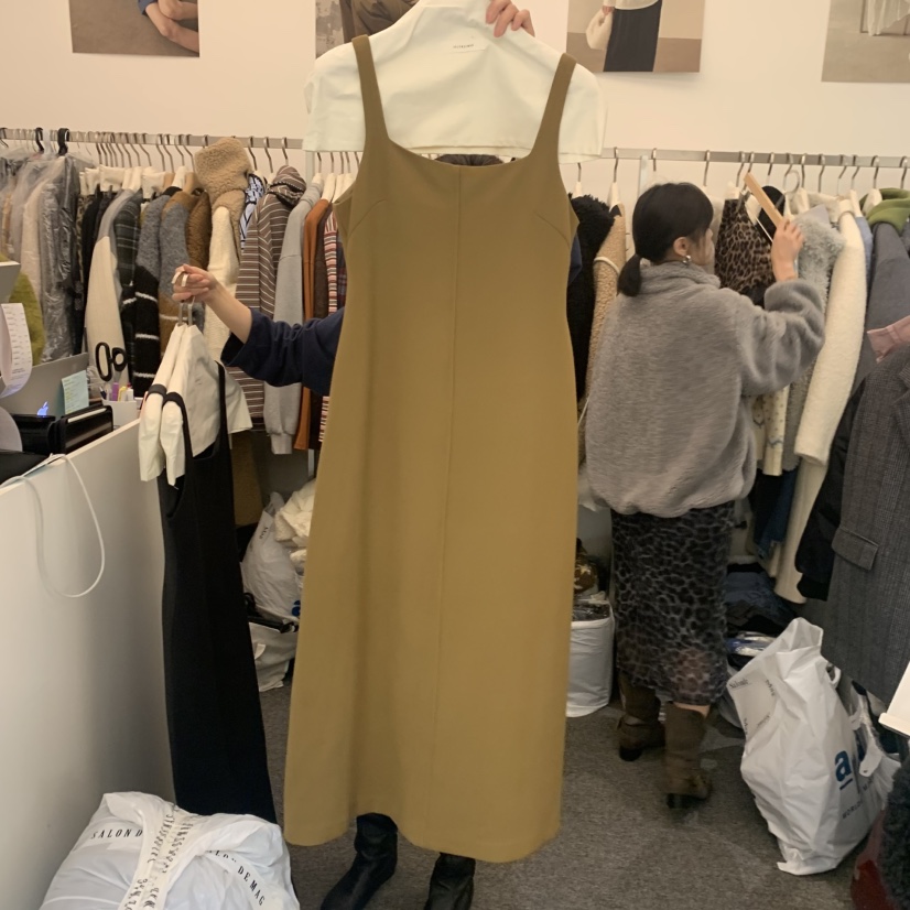 SALONDEMAG韓國代購㊣女裝新品25秋冬熱賣職業休閑連衣裙長款SALONDEMAG連衣裙圖色1