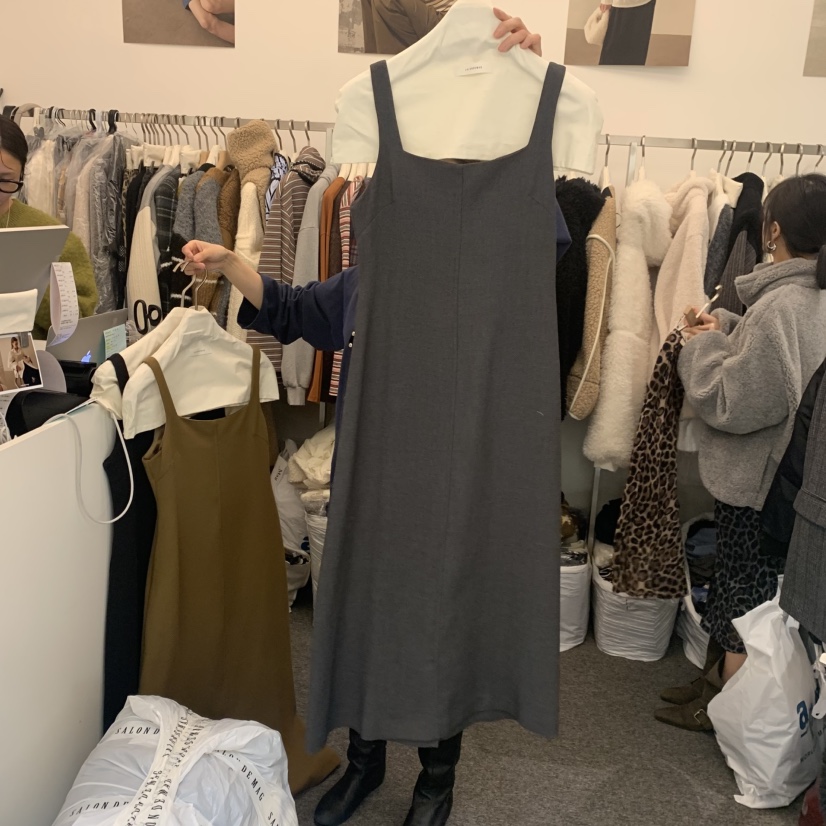 SALONDEMAG韓國代購㊣女裝新品25秋冬熱賣職業休閑連衣裙長款SALONDEMAG連衣裙圖色3