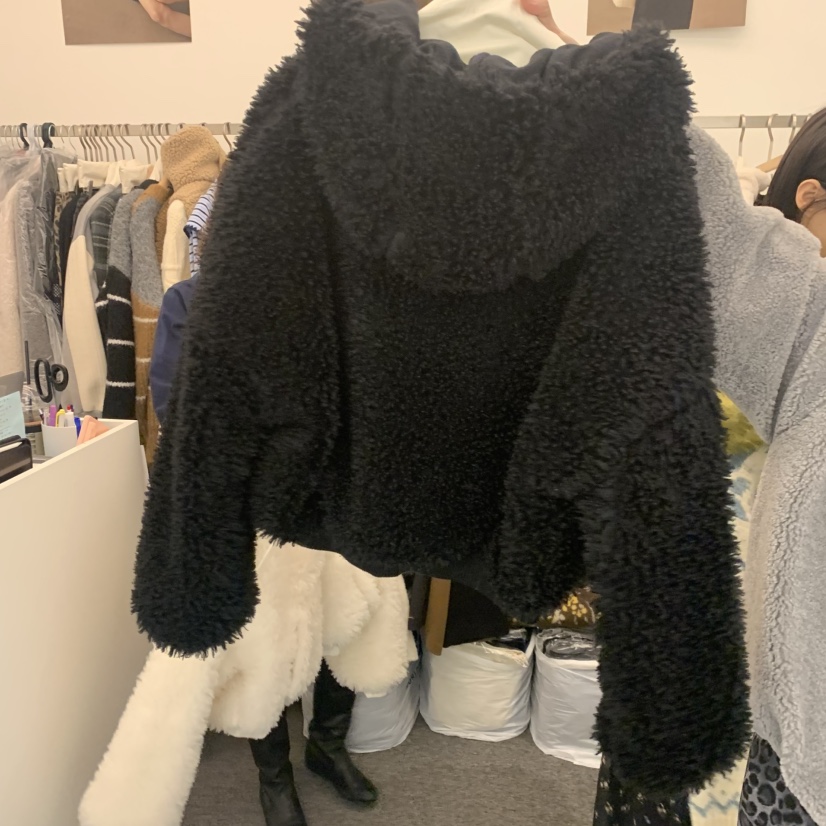 SALONDEMAG韓國代購㊣女裝新品人氣時尚休閑短款大衣泰迪熊SALONDEMAG短款大衣