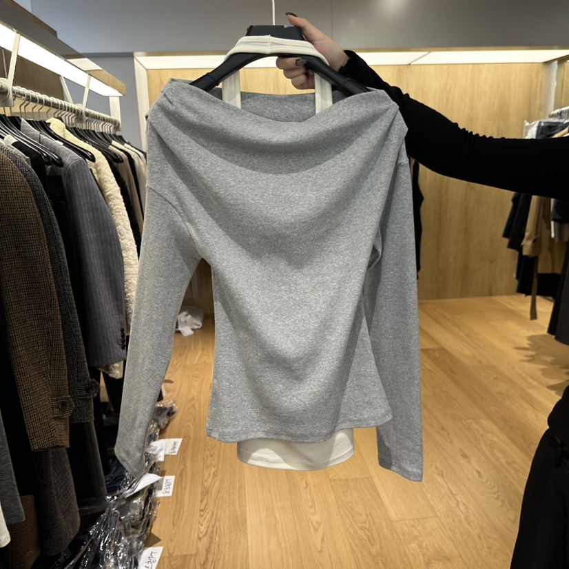 LEFANCY韓國代購㊣女裝新款推薦職業人氣熱賣長袖T恤假兩件LEFANCY長袖T恤