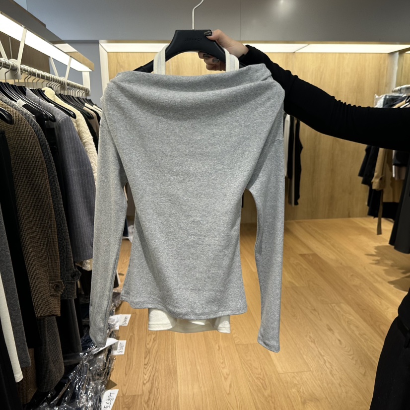 LEFANCY韓國代購㊣女裝新款推薦職業人氣熱賣長袖T恤假兩件LEFANCY長袖T恤圖色1