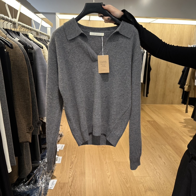 LEFANCY東大門㊣代購女士新品25秋冬職業熱賣休閑針織衫駝色LEFANCY針織衫圖色2