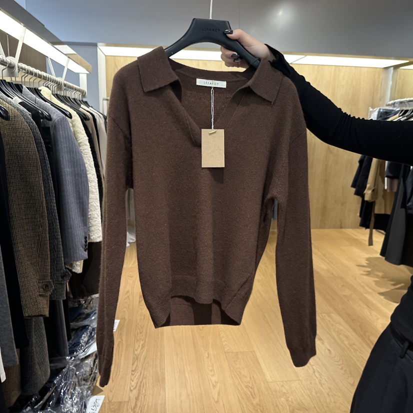 LEFANCY東大門㊣代購女士新品25秋冬職業熱賣休閑針織衫駝色LEFANCY針織衫圖色3