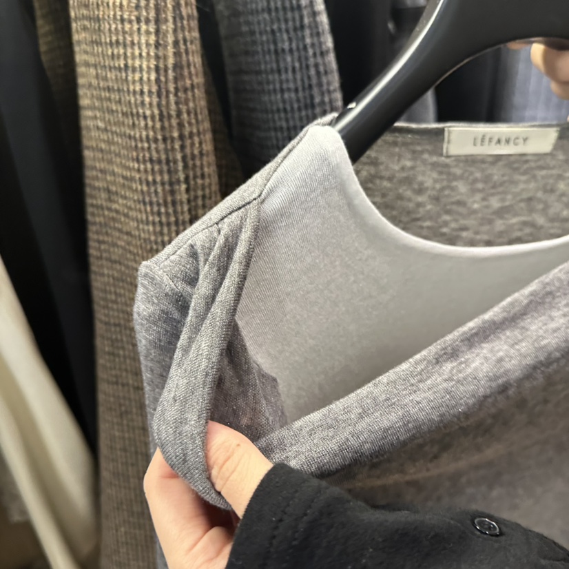 LEFANCY韓國直郵㊣女士新款時尚休閑推薦人氣長袖T恤假兩件LEFANCY長袖T恤