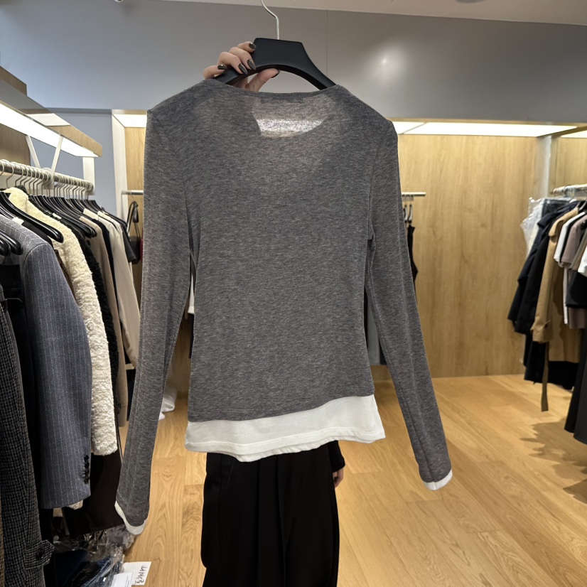 LEFANCY韓國直郵㊣女士新款時尚休閑推薦人氣長袖T恤假兩件LEFANCY長袖T恤