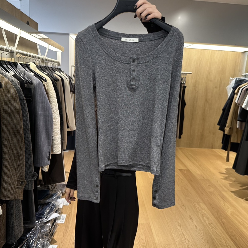 LEFANCY韓國代購㊣女裝新款人氣推薦熱賣時尚25秋冬長袖T恤LEFANCY長袖T恤圖色2