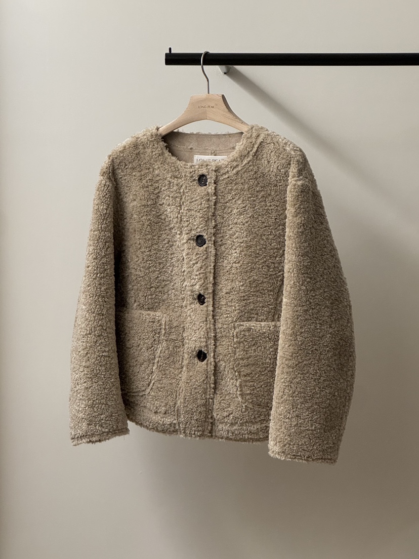 LONG PEAK東大門㊣代購女士新款時尚熱賣人氣短款大衣羊毛LONG PEAK短款大衣圖色1