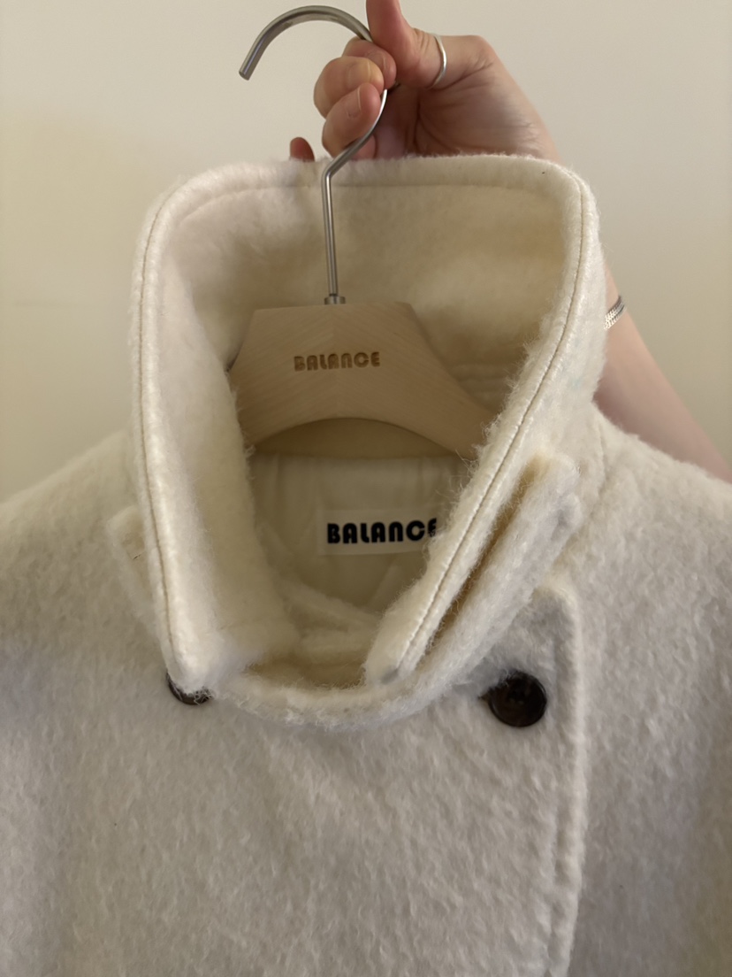 BALANCE韓國直郵㊣女士新品熱賣推薦人氣休閑短款大衣高領雙層BALANCE短款大衣