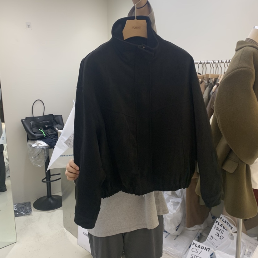 FLAUNT東大門㊣代購女裝新品職業推薦休閑人氣時尚夾克麂皮FLAUNT夾克圖色2