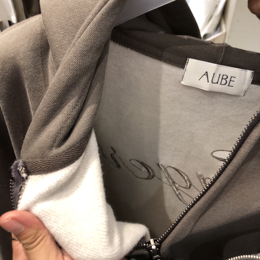 AUBE東大門㊣實拍女士新品熱賣休閑推薦人氣衛衣拉鏈加絨連帽AUBE衛衣