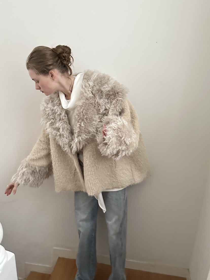 THEMORYPARK韓國代購㊣女裝新款休閑時尚25秋冬熱賣夾克皮草THE MORY PARK夾克