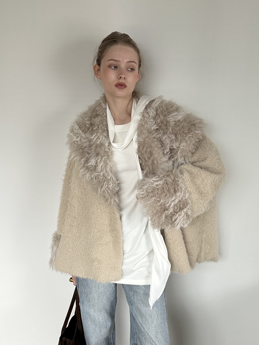 THEMORYPARK韓國代購㊣女裝新款休閑時尚25秋冬熱賣夾克皮草THE MORY PARK夾克