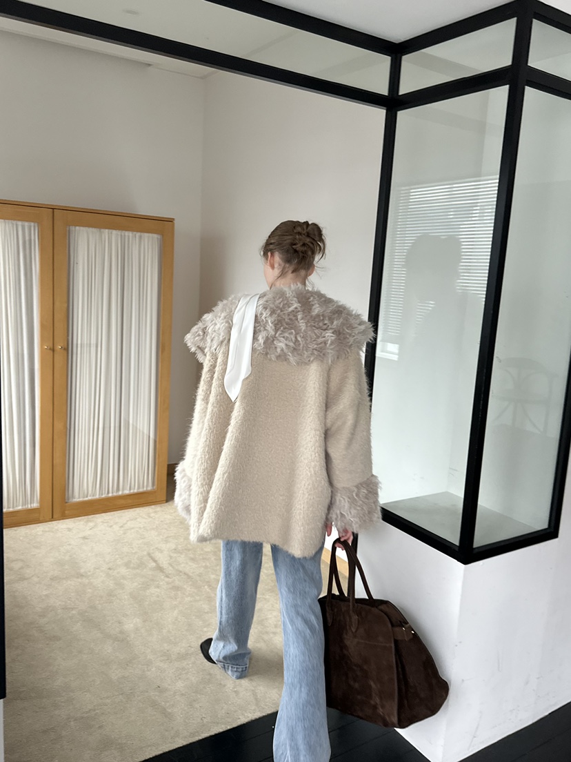 THEMORYPARK韓國代購㊣女裝新款休閑時尚25秋冬熱賣夾克皮草THE MORY PARK夾克