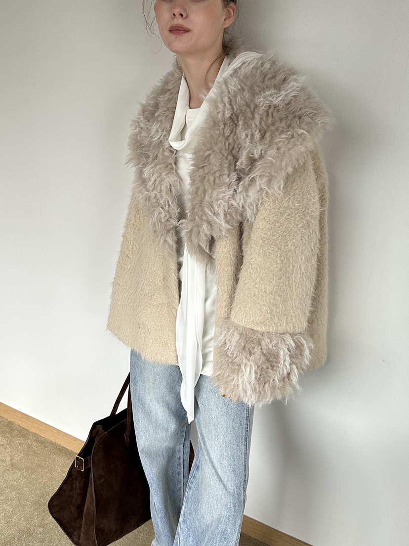 THEMORYPARK韓國代購㊣女裝新款休閑時尚25秋冬熱賣夾克皮草THE MORY PARK夾克