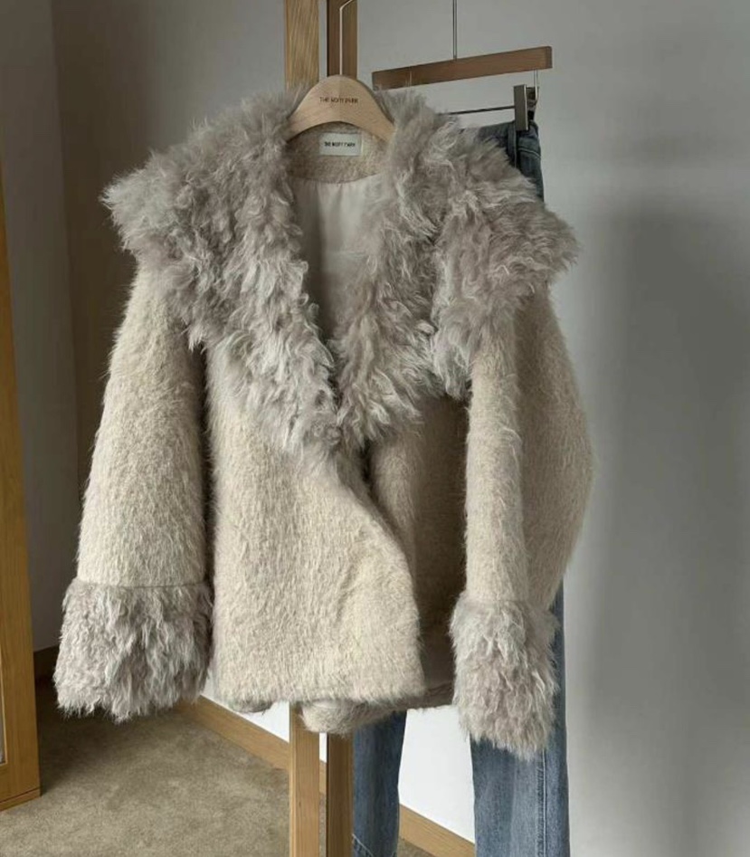 THEMORYPARK韓國代購㊣女裝新款休閑時尚25秋冬熱賣夾克皮草THE MORY PARK夾克圖色1