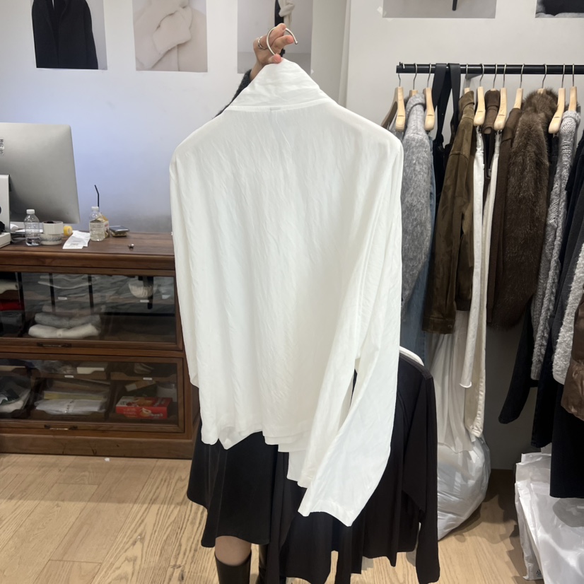 OURIN韓國代購㊣女裝新款人氣職業休閑熱賣25秋冬襯衫蕾絲衫OURIN襯衫/蕾絲衫