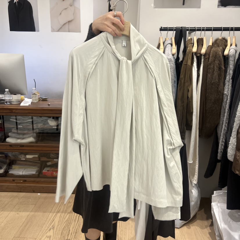 OURIN韓國代購㊣女裝新款人氣職業休閑熱賣25秋冬襯衫蕾絲衫OURIN襯衫/蕾絲衫圖色3