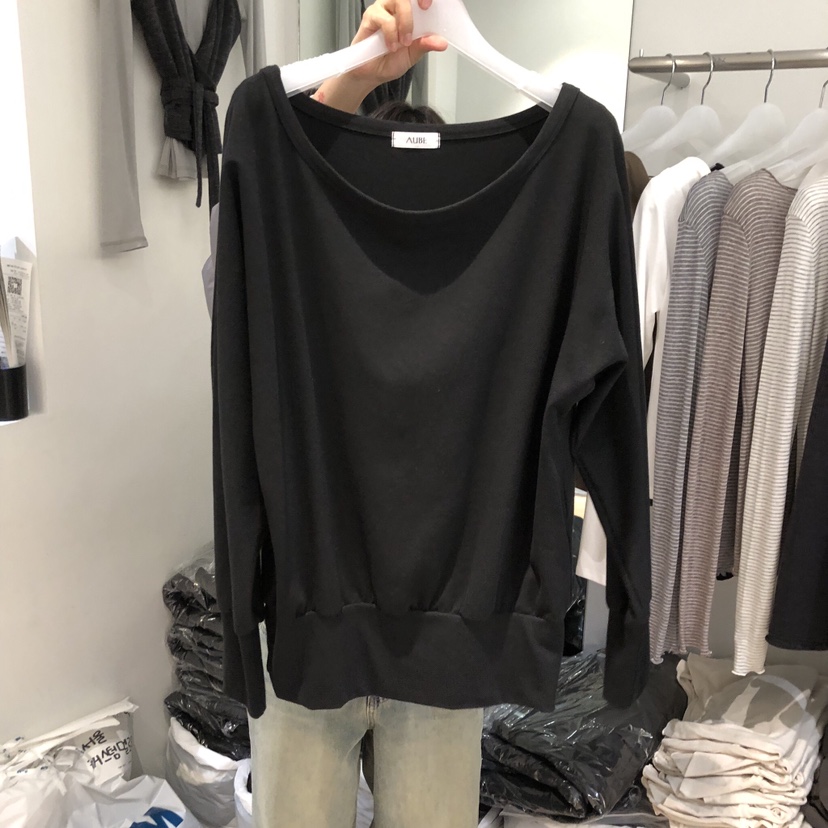 AUBE韓國代購㊣女士新品人氣休閑25秋冬推薦時尚熱賣長袖T恤AUBE長袖T恤圖色2