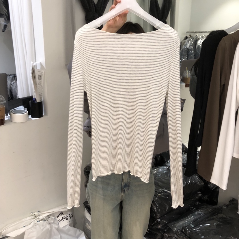 AUBE東大門㊣代購女裝新款時尚熱賣推薦人氣職業長袖T恤兩面穿AUBE長袖T恤