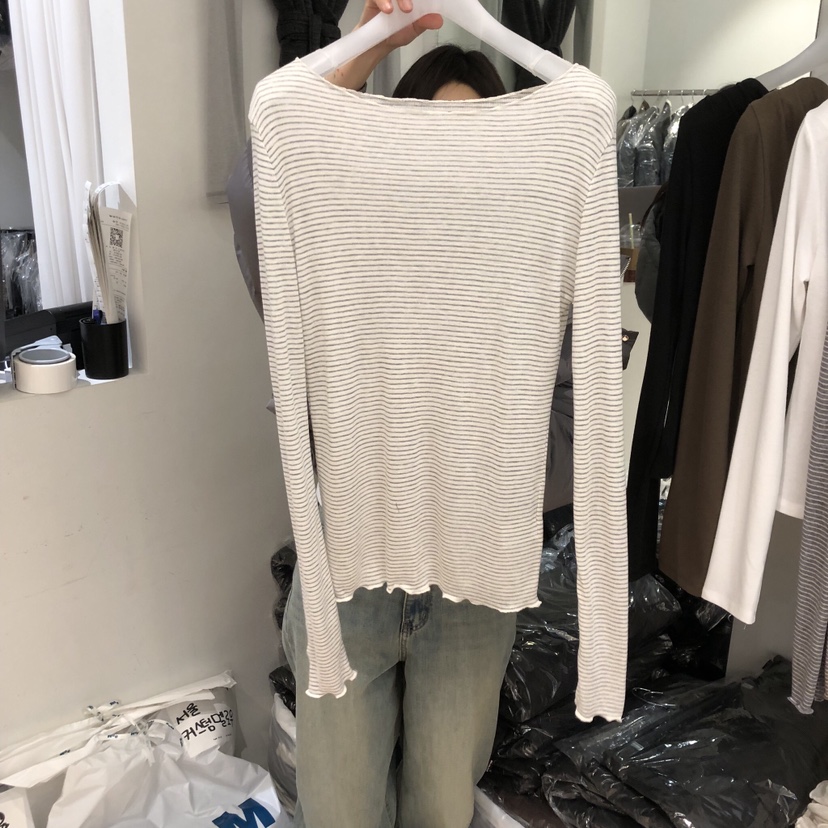 AUBE東大門㊣代購女裝新款時尚熱賣推薦人氣職業長袖T恤兩面穿AUBE長袖T恤圖色1