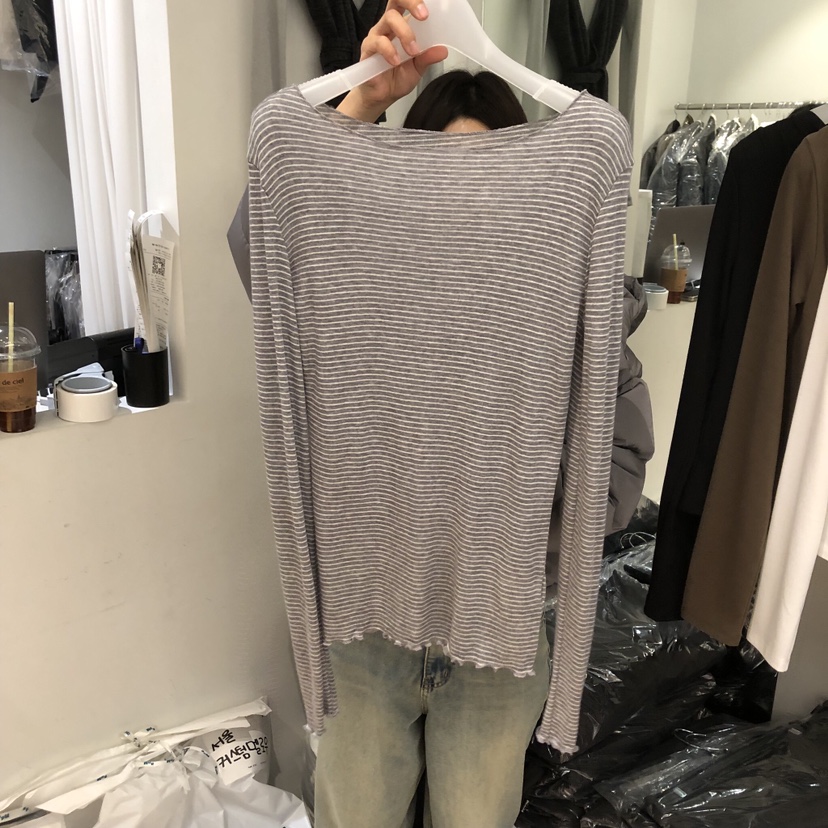 AUBE東大門㊣代購女裝新款時尚熱賣推薦人氣職業長袖T恤兩面穿AUBE長袖T恤圖色3