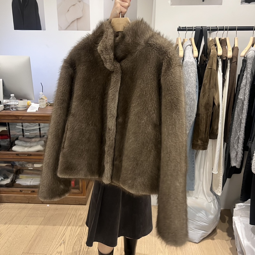 OURIN東大門㊣代購女士新品熱賣職業時尚25秋冬休閑短款大衣OURIN短款大衣圖色1